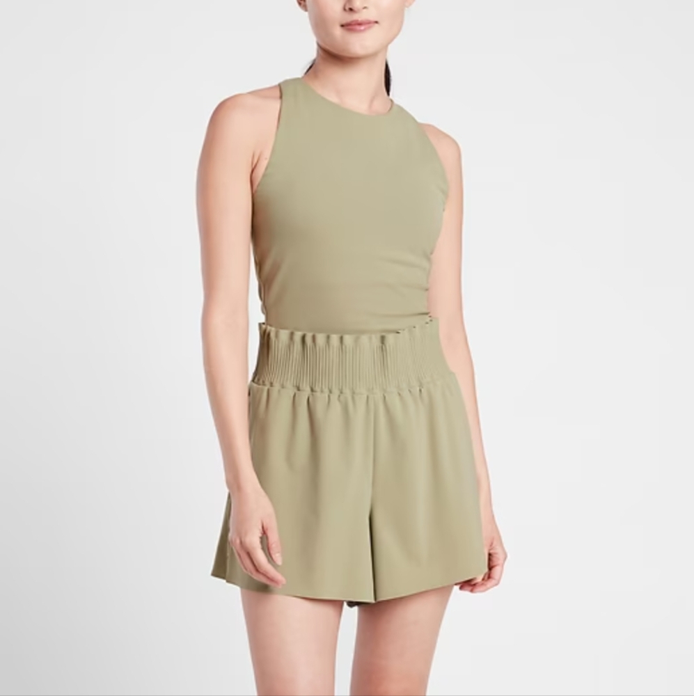 Athleta Green Sleeveless Jumpsuit with Fitted Bodice - Picture 1 of 7